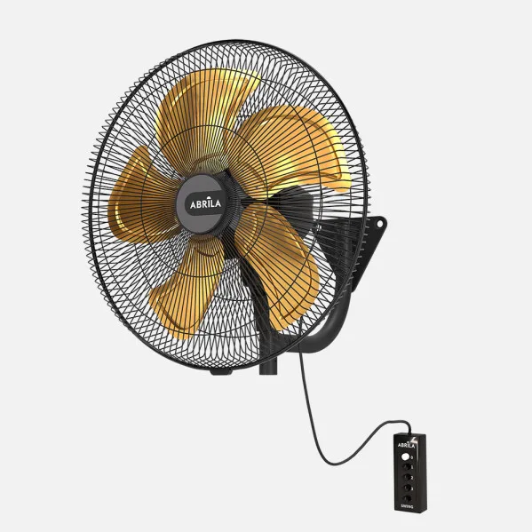 ABRILA - Ventilador de Pared Velero 209W | 3 Velocidades y 5 Aspas de Aluminio | Fijo y Rotatorio | Alta Velocidad | Control Remoto | 70x50x60 cm