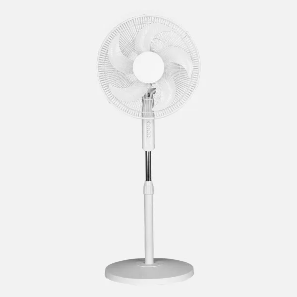 ABRILA - Ventilador De Pie Spirit 50w | 3 Velocidades | Aspas de 5 | Fijo y Rotatorio | Diseño Moderno | Ideal para Hogar y Oficina | Blanco
