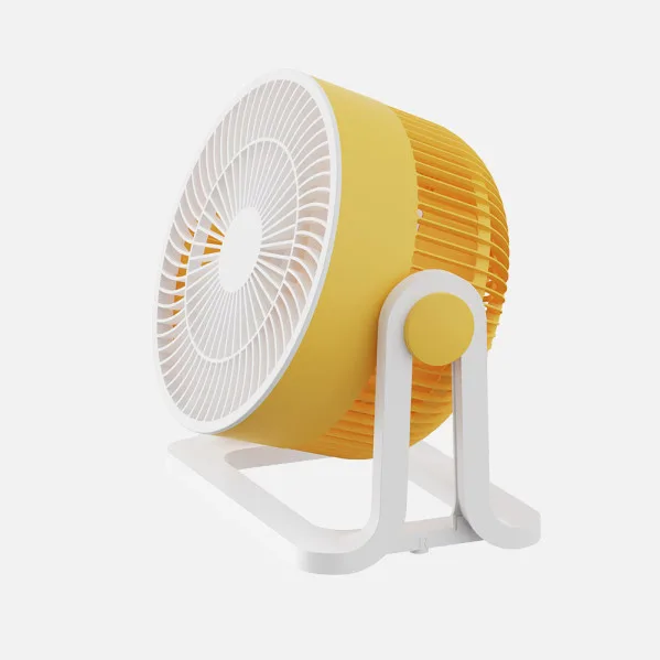 ABRILA - Ventilador de Sobremesa Funchal | 32W | 3 Aspas | 3 Velocidades | Orientable | 24x25x15,5 cm | Amarillo
