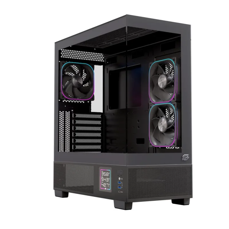 Einarex Prisma S501D RGB Caja de PC para Gaming, Soporte para 9 Ventiladores de 120mm, Refrigeración Líquida de 360mm
