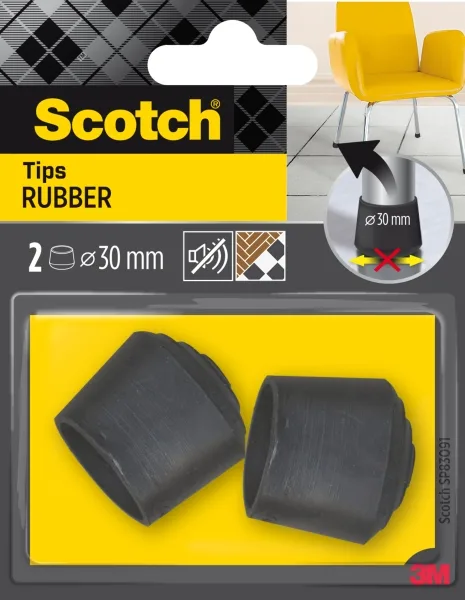 Scotch pack de 2 conteras de goma - diametro de 30mm - color negro