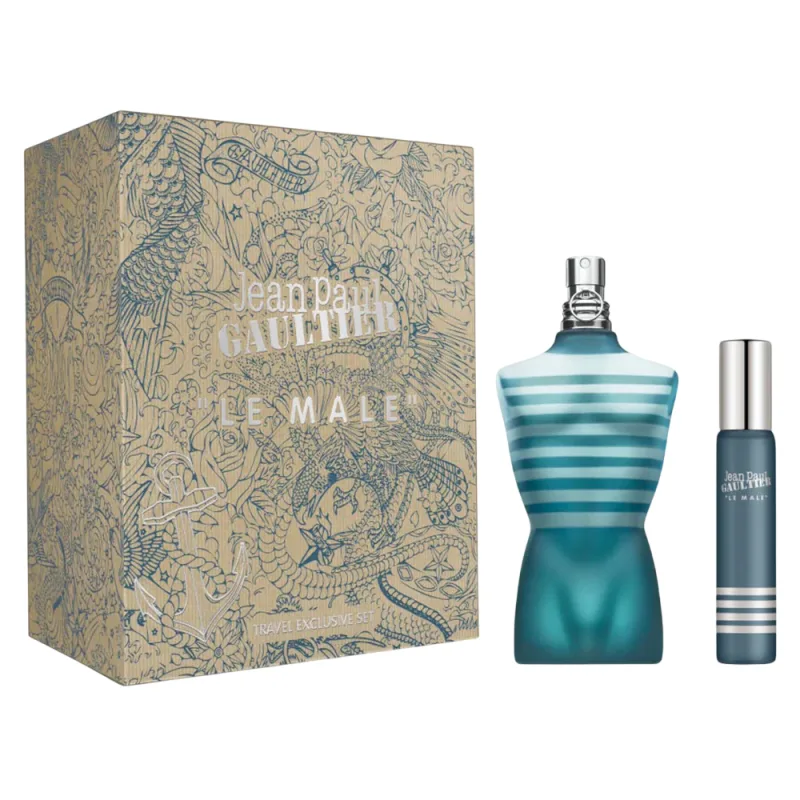 Jean Paul Gaultier Le Male Travel Exclusive Set para hombre, 125 ml EDT + 20 ml EDT