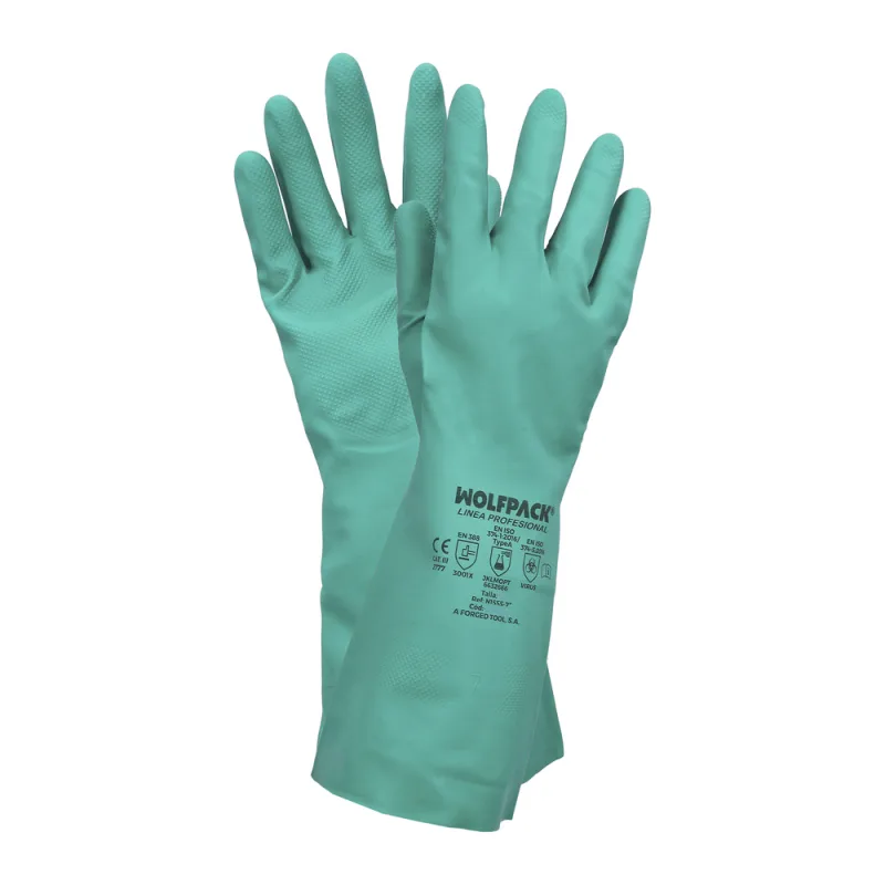 Guante nitrilo oil resistant talla m 8" (par)