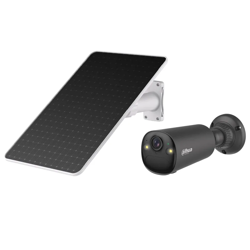 Dahua BF8C - Cámara de vigilancia solar para exteriores de 8 MP con 4K Ultra HD y campo de visión de 122° - Cámara solar WiFi para exteriores con detección de IA, visión nocturna de color, IP66, audio