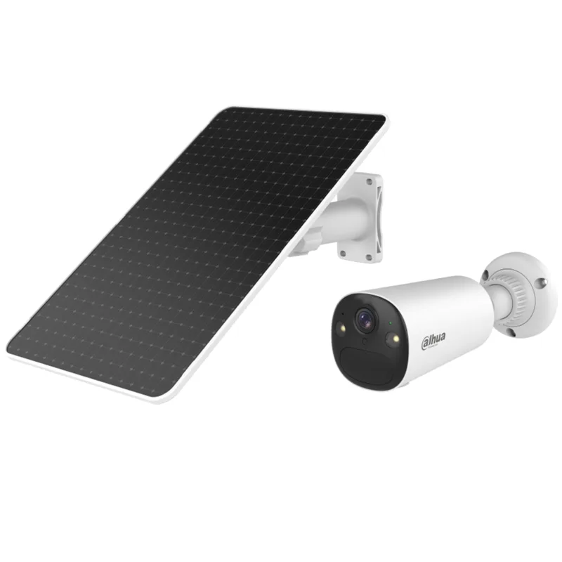 Dahua BF8C - Cámara de vigilancia solar para exteriores de 8 MP con 4K Ultra HD y campo de visión de 122° - Cámara solar WiFi para exteriores con detección de IA, visión nocturna de color, IP66, audio