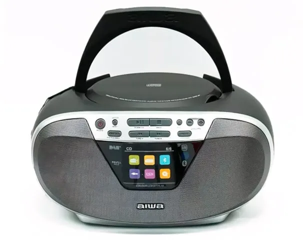 Aiwa BBTU-500DAB/SL - Radio CD Portátil Dab+ con Pantalla a Color 2.4". Bluetooth 5.0, USB, CD/CDR/RW/MP3, Dab+. Color: Plata