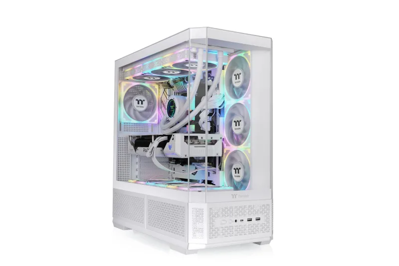 Thermaltake View 370 TG ARGB Torre Media Gaming | Ventiladores Preinstalados ARGB PWM (SF360 Reverse + SF120) | Cristal Templado | USB 3.2 x1 USB 3.0 x2 | Panel Frontal | Blanco Nieve