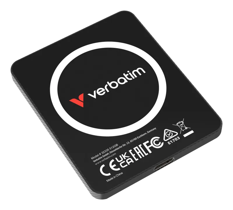 Verbatim SnapBack Ultra Slim SSD 512GB USB Tipo C USB 3.2 Gen 2x2 Negro