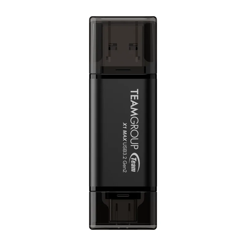 TEAMGROUP X1 MAX - Memoria USB 3.2 de 256 GB, 1000 MB/s, Gen 2 tipo A y tipo C (3.1/3.0) OTG de doble interfaz USB, memoria flash de almacenamiento de datos, compatible con