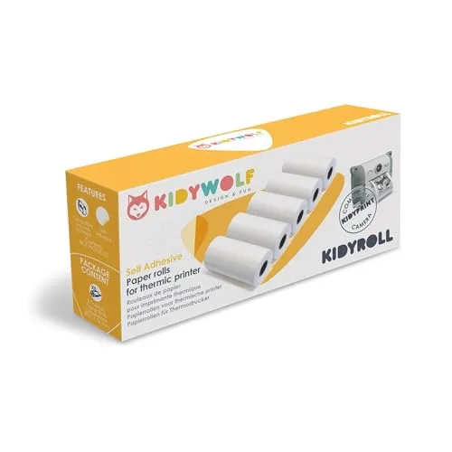 KIDYROLL 1 x 5 Rollos de Papel Adhesivo para KIDYPRINT