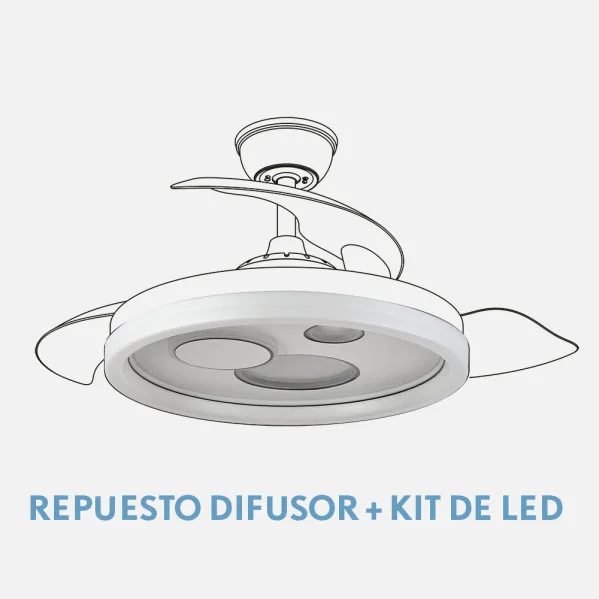 Difusor + kit led ventilador serie turia