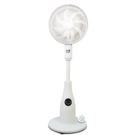 Muvip ventilador de pie 80w 8 aspas - 7 velocidades - nebulizador - funcion de oscilacion - luz led - color blanco