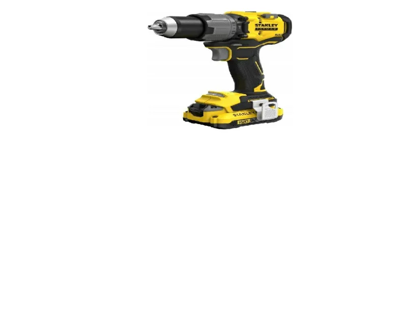 Stanley, SFMCD726D2K, atornilladora percutora inalámbrica 80Nm Brushless, sistema V20 18V, 2 baterías 2,0Ah incluidas, cargador y maletín, negro con amarillo