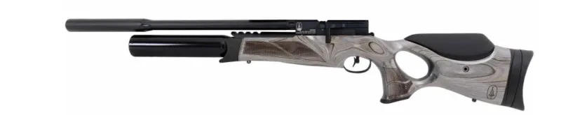 Carabina PCP BSA R12 CLX Pro-Sidelever Black Pepper Laminate, ideal para tiro deportivo, 24 Julios de potencia, cañón estriado, cargadores de 12 balines.