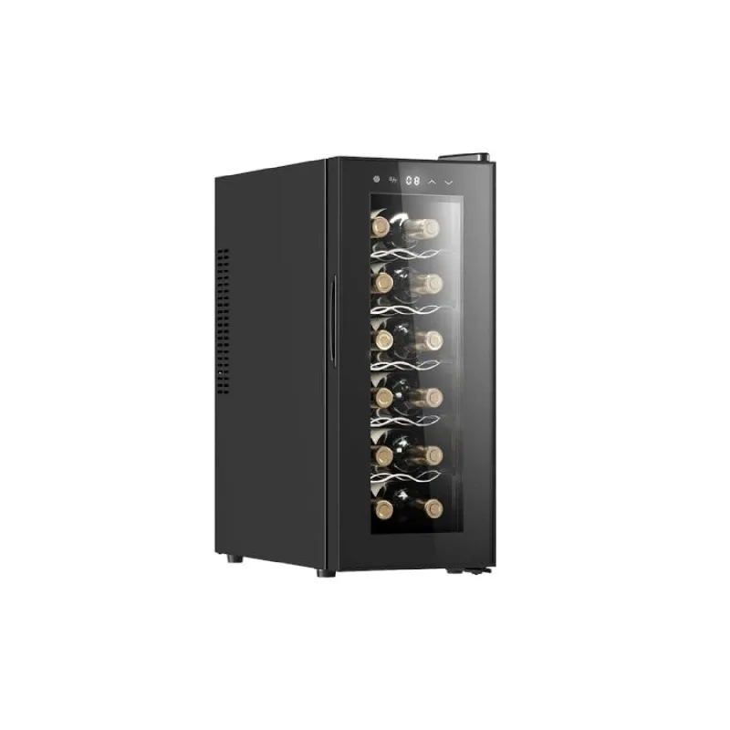 Cecotec Vinoteca Bolero GrandSommelier 1250 CoolCrystal. Bodega para 12 botellas, enfriamiento termoeléctrico, silenciosa con 35 dB, temperatura regulable de 8-18ºC, panel táctil y luz LED interior.