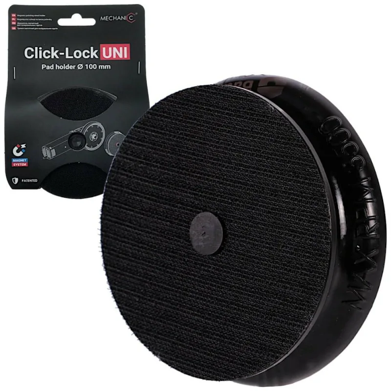 Soporte magnético Distar Click-Lock Uni, alta capacidad de sujeción, fácil uso, diseño universal para herramientas, ideal para trabajos de precisión.