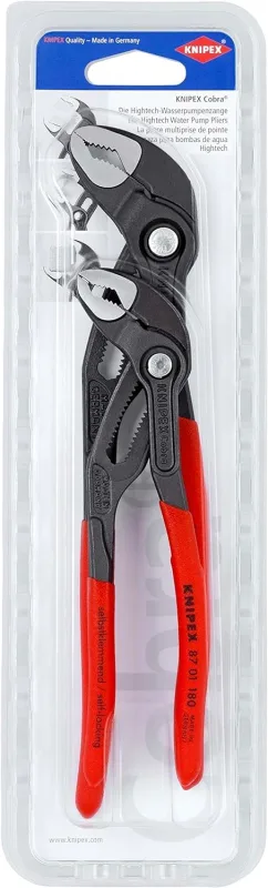 KNIPEX Juego de alicates 1 x 87 01 180, 1 x 87 01 250 en blister, 00 31 20 V01