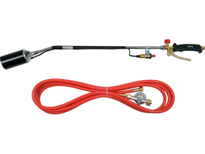 Soplete de gas Yato YT-36741, ideal para trabajos de soldadura y bricolaje, diseño compacto, encendido rápido, control de temperatura preciso, fácil manejo y alta fiabilidad.