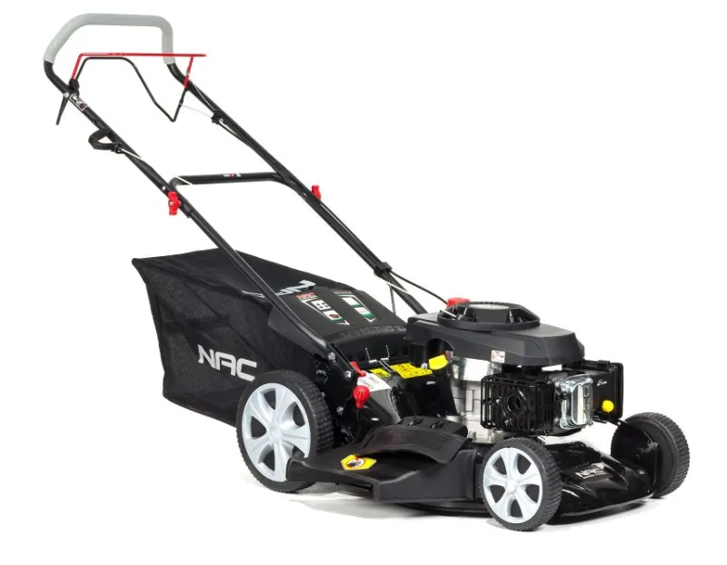 NAC Cortacésped a Gasolina con Tracción LS46-173-HS-NG, motor 173cc, arranque fácil, ancho de corte 46 cm, ideal para jardines medianos.