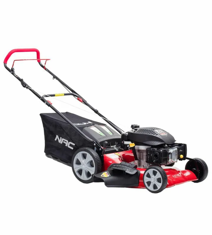 NAC Cortacésped a Gasolina Sin Tracción LP50-173-HS-NG, motor 173cc, arranque fácil, ancho de corte 50 cm, ideal para jardines medianos.