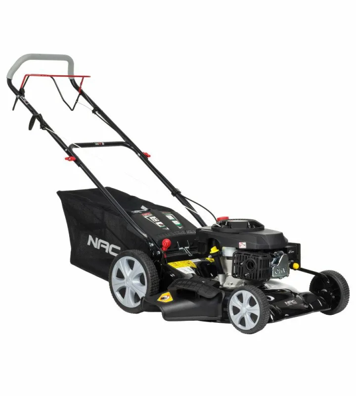 NAC Cortacésped a Gasolina con Tracción LS50-146-, motor 146cc, arranque fácil, ancho de corte 50 cm, ideal para jardines medianos.