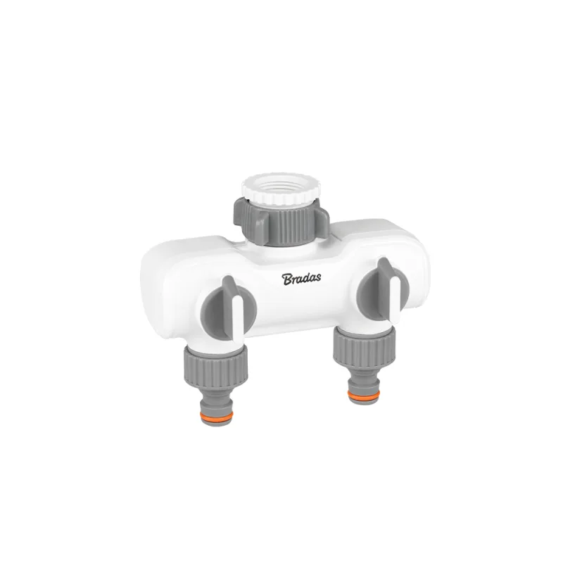 Bradas, White Line, modelo WL-3052K, Distribuidor 2 vías con válvulas, conexión 1"-3/4", para sistemas de riego profesionales
