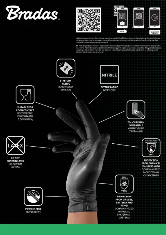 Guantes de nitrilo Diamond Negros XL (9-10), resistentes a aceites y productos químicos, color negro para mayor protección, paquete de 50 unidades, ideales para trabajo profesional