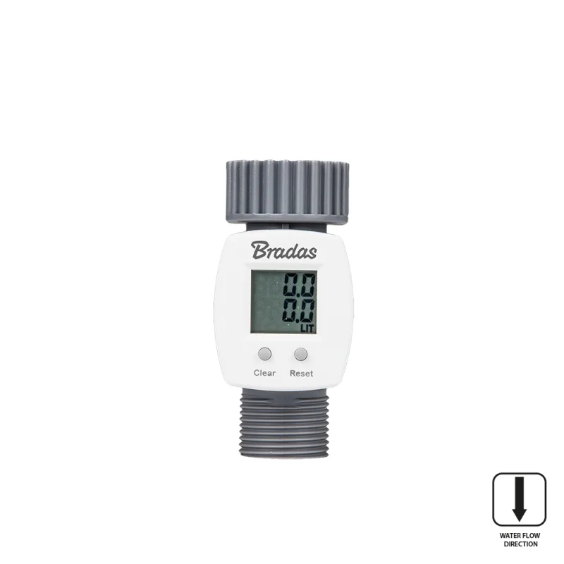 Bradas Contador de Agua Digital, Gris, 9 x 4 cm.
