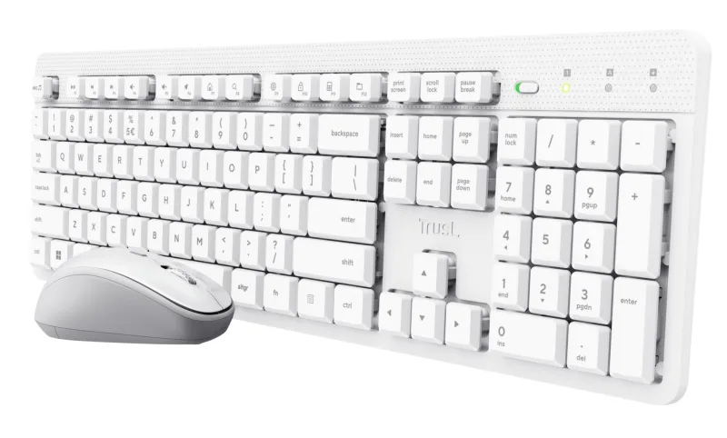 Trust Ody II teclado Ratón incluido Hogar / Oficina RF inalámbrico QWERTY Inglés de EE. UU. Blanco