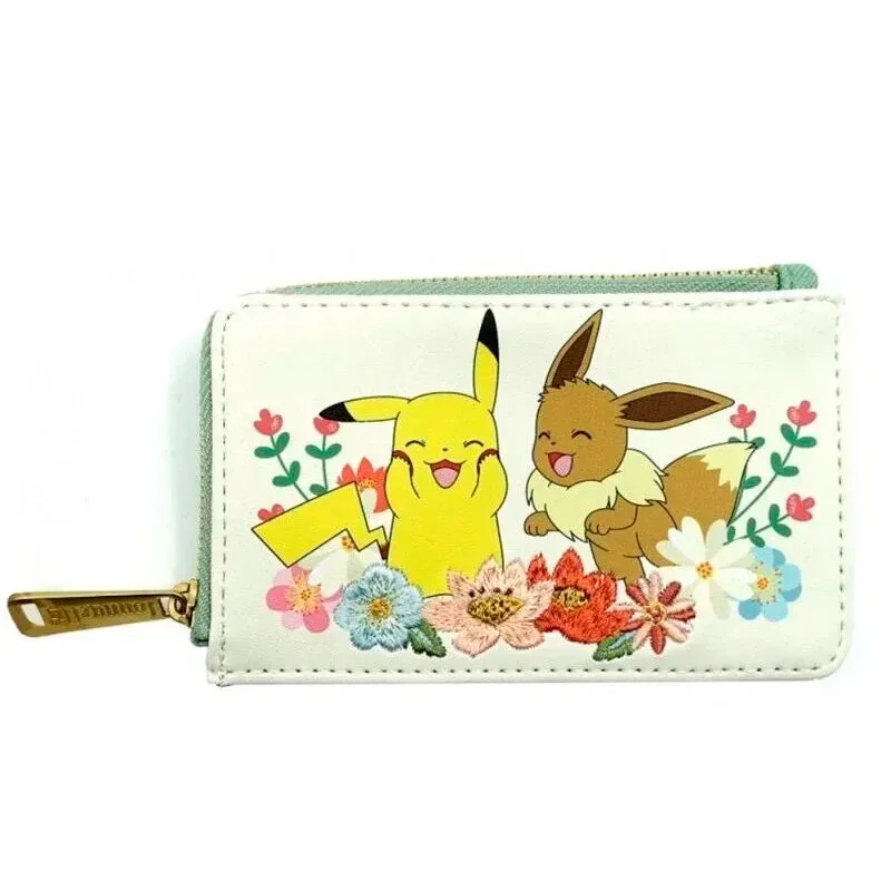 Loungefly Pokemon - Pikachu & Eevee - Floral Wallet - Monedero Coleccionable - Idea de Regalo - Tarjetero con Varias Ranuras para Tarjetas - Mercancia Oficial - para Chicas y Mujeres - Anime Fans