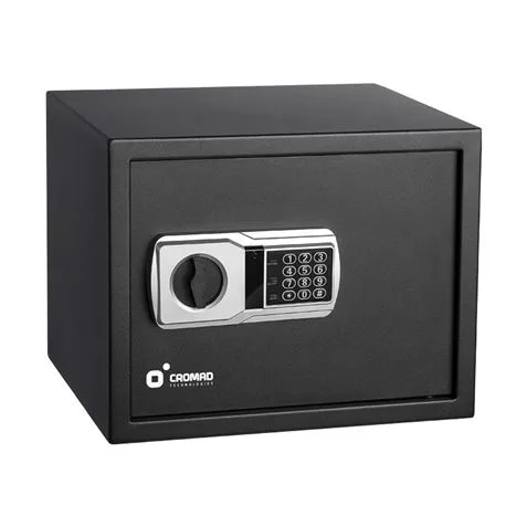 Cromad caja fuerte electronica - alto nivel de seguridad - de 3 a 8 digitos - bisagras ocultas - incluye llave de emergencia - 300x380x300mm