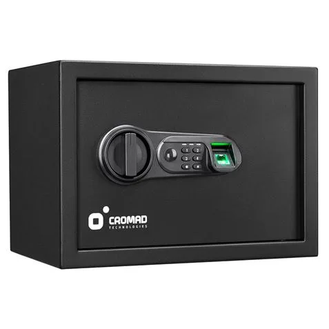 Cromad caja fuerte electronica - alto nivel de seguridad - de 4 a 8 digitos - huella dactilar - bisagras ocultas - incluye llave de emergencia - 250x350x250mm