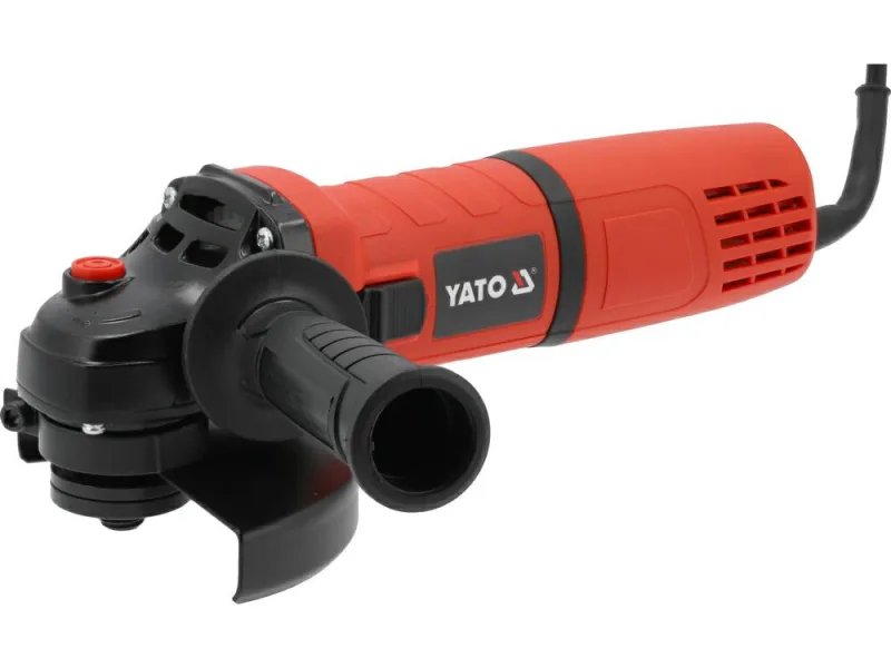 YATO, modelo YT-82089, Amoladora angular 125mm 720W, con regulación de velocidad, ideal para cortar, pulir y lijar materiales duros, herramienta potente y versátil.