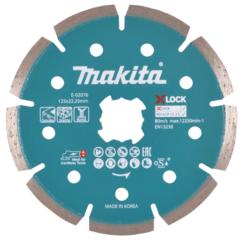 Makita E-02076 disco de diamante 12,5 cm Disco de diamante con borde segmentado