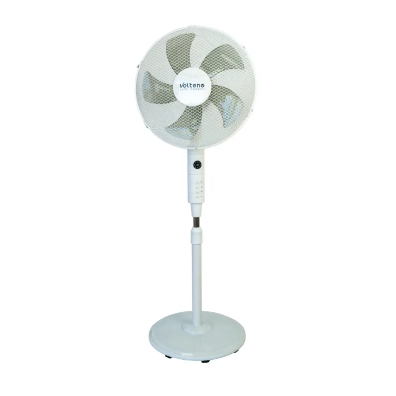 Volteno Ventilador de Pie Blanco 40cm con Pantalla Digital, circulación de aire eficiente y moderna, ideal para hogares y oficinas