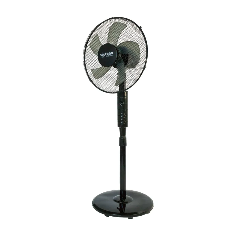 Volteno Ventilador de Pie Negro 40cm con Pantalla Digital, circulación de aire eficiente y moderna, ideal para hogares y oficinas