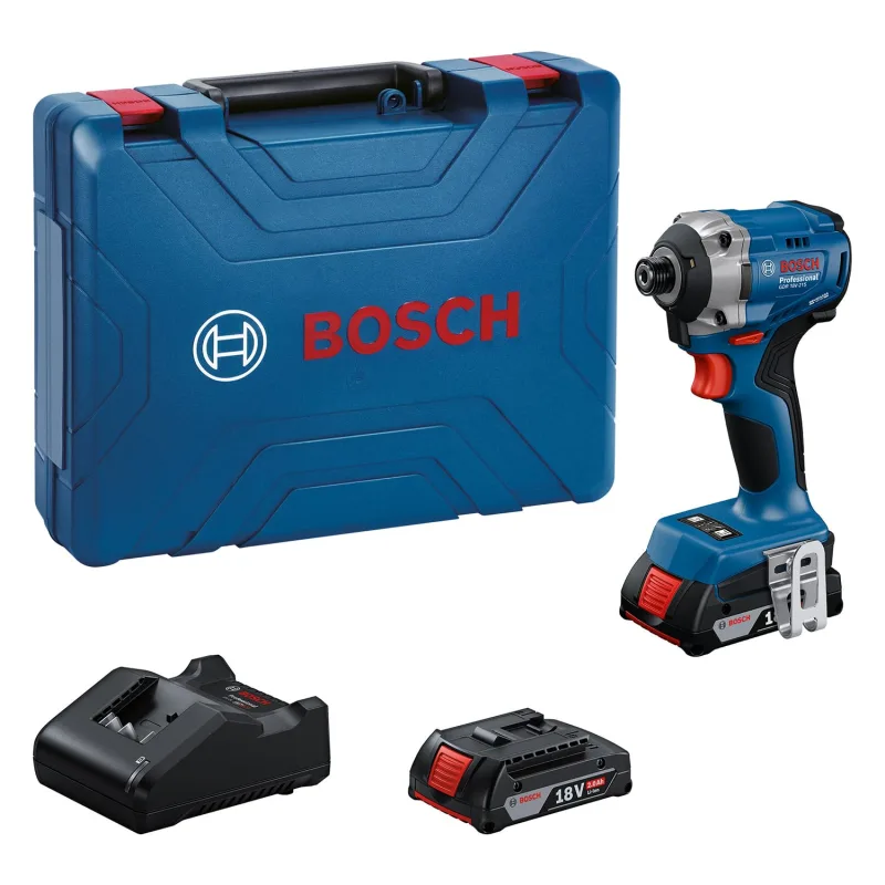 Bosch Professional 18V System atornillador de impacto a batería GDR 18V-215 (incl. 2 baterías GBA 18V 2.0Ah, cargador GAL 18V-20, maletín MPP)