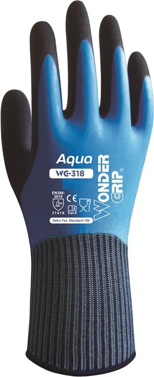 Wonder Grip WG-318 Guantes de taller Azul Látex, Nylon 1 pieza(s)