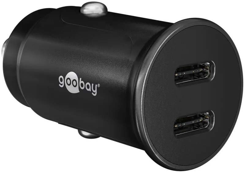 Goobay 59705 cargador de dispositivo móvil Batería portátil, Smartphone, Tableta Negro Encendedor de cigarrillos Carga rápida Auto