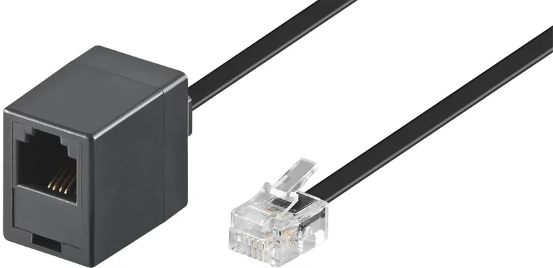 Goobay 68259 - Cable alargador modular (conector RJ11/RJ14 macho (6P4C) a conector RJ11 hembra (6P4C)