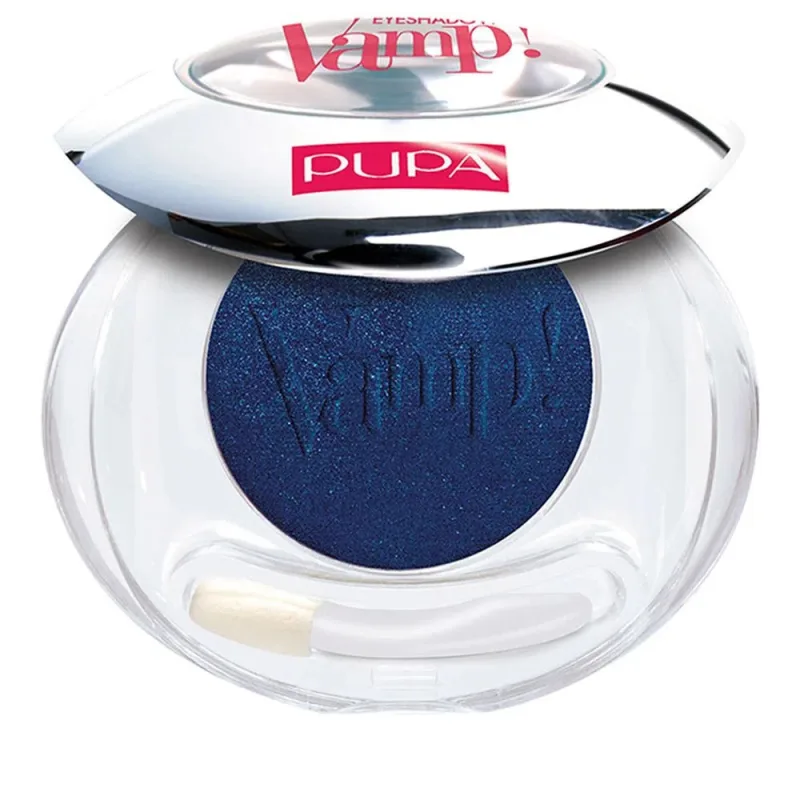 Pupa Vamp! Eyeshadow Compact 302 Carbon Blue, 2.5g, Sombra de Ojos de Larga Duración, Hipoalergénica, Sin Parabenos, Color Intenso