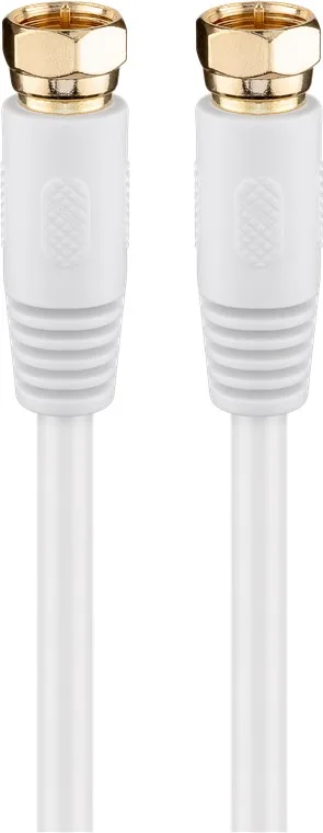 Wentronic 67394-G - Cable para antena satélite (conectores F dorados, 10 m), color blanco