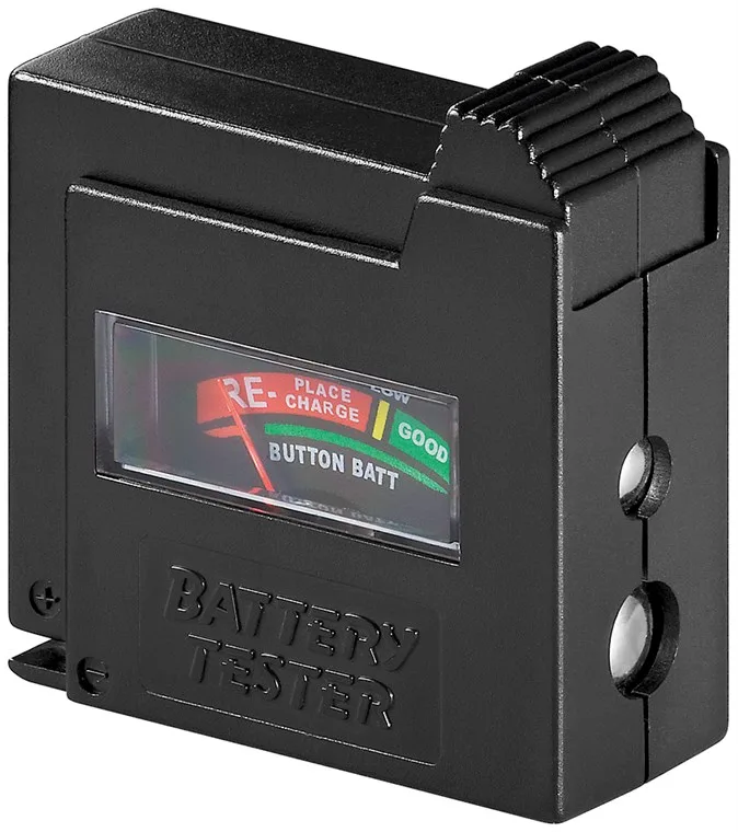 Goobay 54020 Probador de batería para AAA, AA, C, D, 9 V, N y células de botón