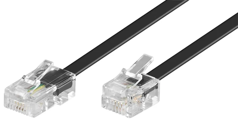 Goobay - Cable Modular de conexión (4 Pines, Conector 8P4C Macho 6P4C Macho, 3 m)