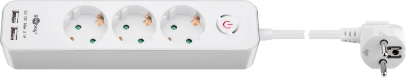 Goobay 41264 base múltiple 1,5 m 3 salidas AC Interior Blanco