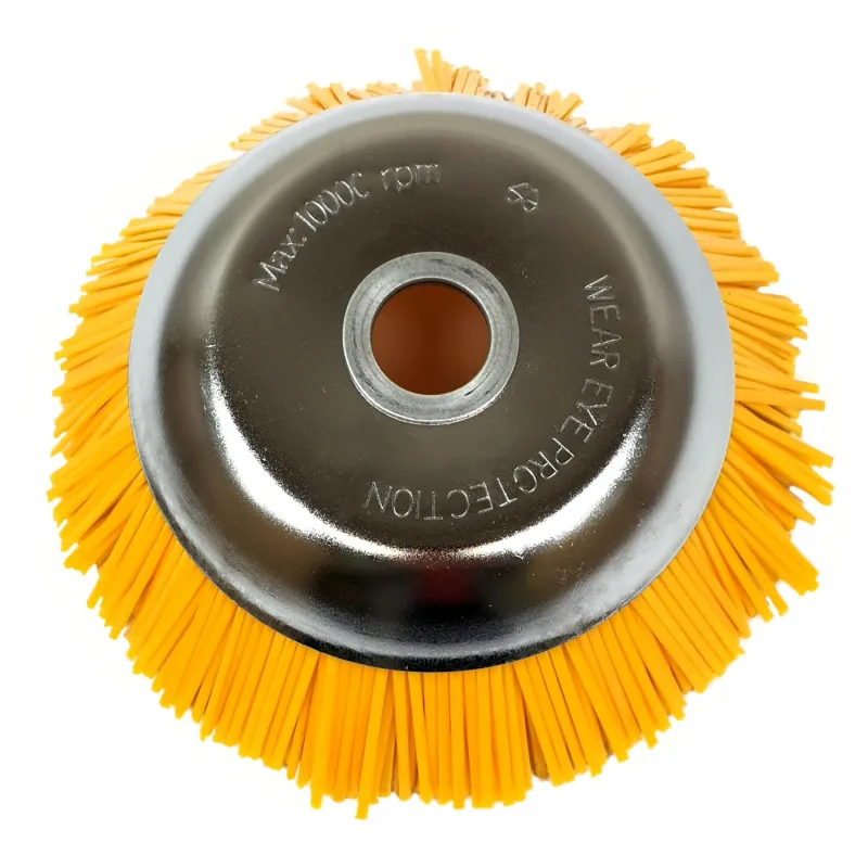 Cabezal de cepillo para desbrozadora, marca TARCZOWA, modelo 200mm, uso en corte de hierba resistente, con cerdas de nylon y orificio central de 25,4mm