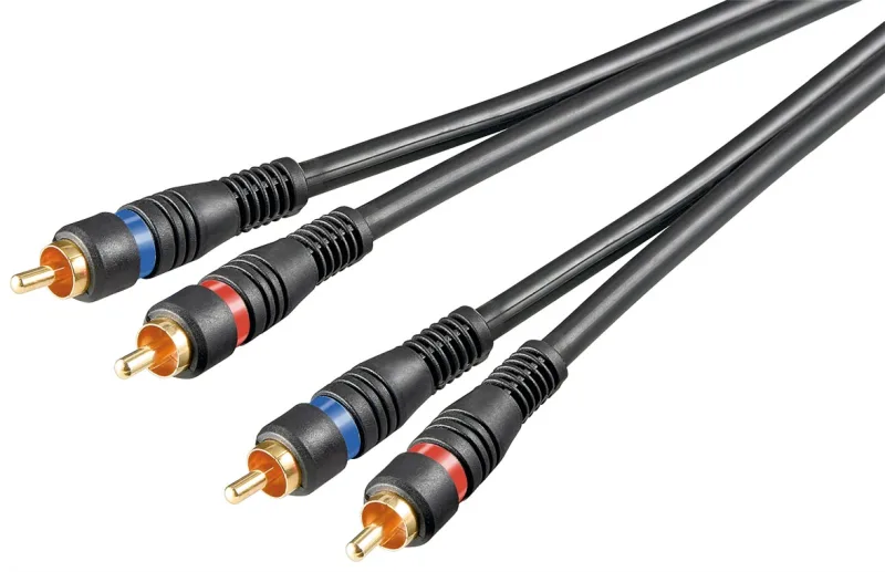 goobay Cable de audio de vídeo de 3,0 m, 2 conectores RCA > 2 conectores RCA AVK 132-0300 Q 3,0 m