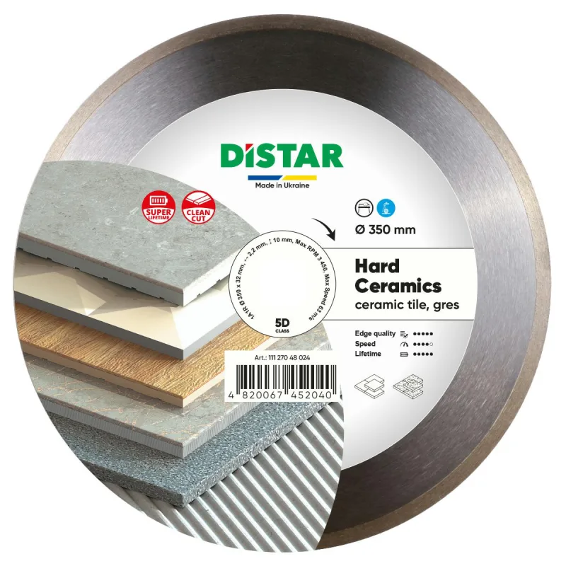 Disco Diamantado Distar Hard Ceramics 350mm - Corte Profesional en Porcelanato y Cerámicas Extraduras