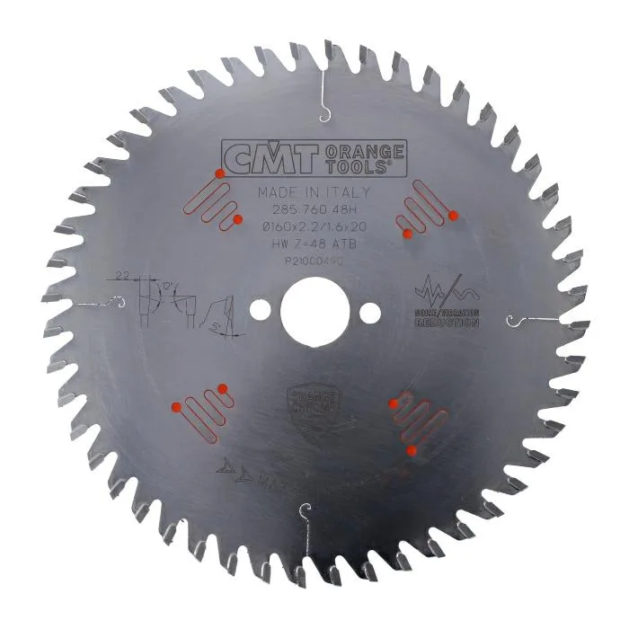 CMT ORANGE TOOLS 285.760.48H SIERRA CIRCULAR CHROME HW 160x2.2/1.6x20 Z48 ATB 12°