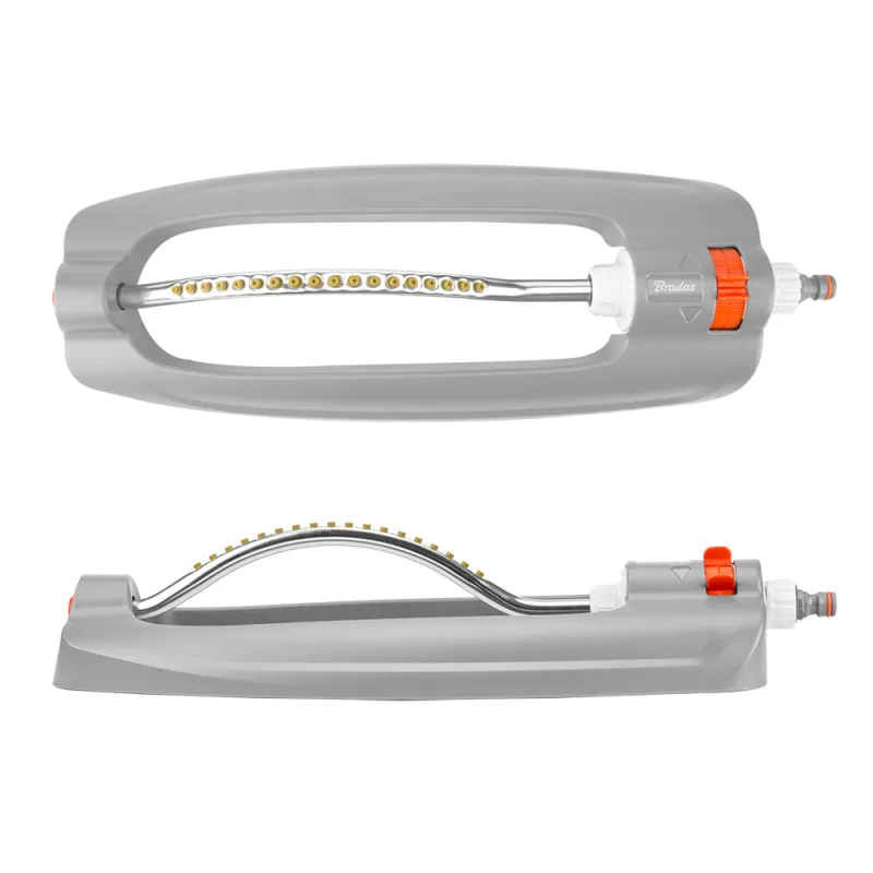 Bradas (White Line), modelo WL-Z27, Aspersor oscilante profesional con brazo de aluminio, sistema de riego uniforme para grandes áreas verdes y jardines